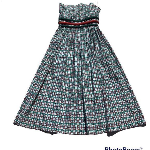 Vintage Kathryn Conover Printed Strapless Mini Dress Vintage Fit & Flare Size 4 - Picture 1 of 10